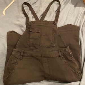 Free People Black Overalls